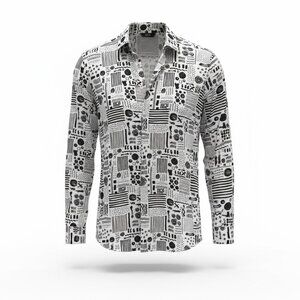 Zara Men's Relaxed Fit Geometric Print Size M